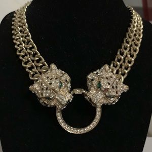 Trendy Panther Choker Necklace Austrian Crystal